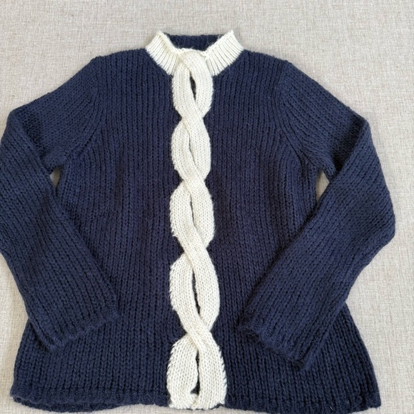 L.L. Bean Sweaters - L.L. Bean Oversized Chunky Cable Knit Sweater mohair‎ wool blend Women's Large